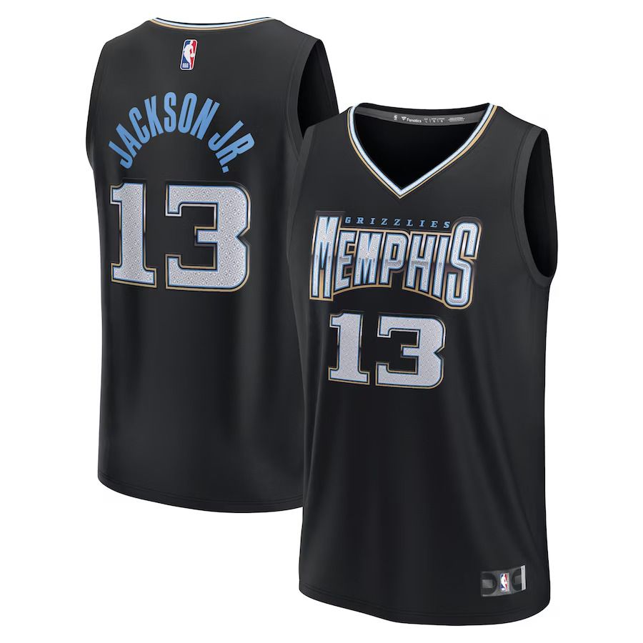 Men Memphis Grizzlies 13 Jaren Jackson Jr Fanatics Branded Black City Edition 2022-23 Fastbreak NBA Jersey
